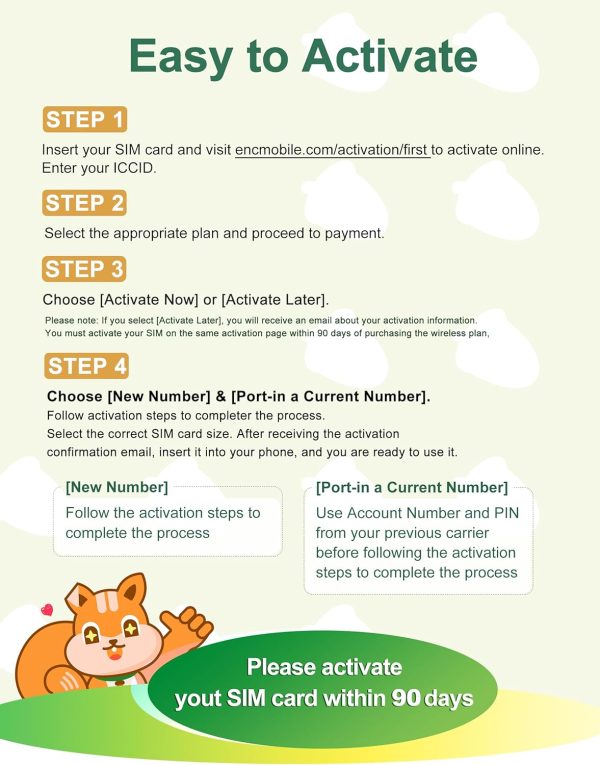 ENC Mobile No Contract SIM Card Starter Kit-1