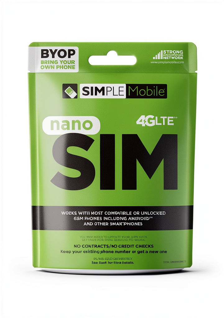 TracFone Nano SIM Card packaging