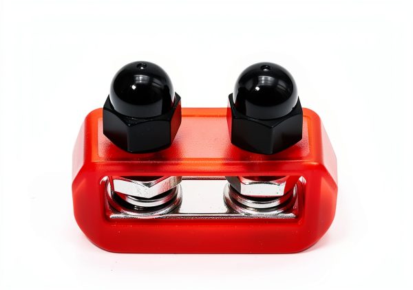 MUQIDA Dual Stud Bus Bar Terminal Block Nickel Brass Housing M10-4
