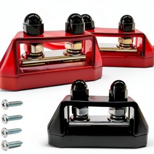 MUQIDA Dual Stud Bus Bar Terminal Block Nickel Brass Housing M10-0