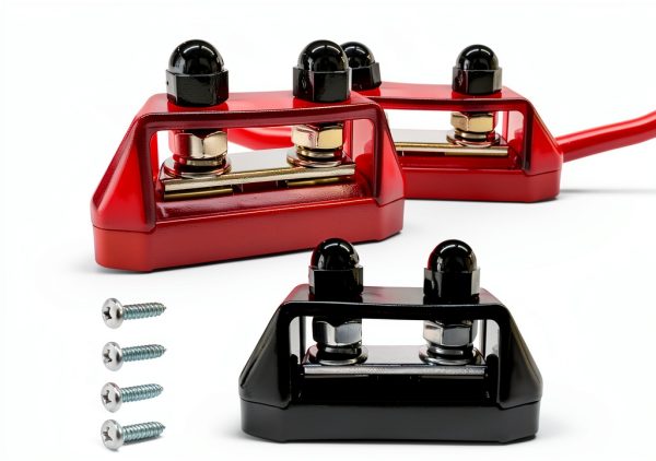 MUQIDA Dual Stud Bus Bar Terminal Block Nickel Brass Housing M10-0
