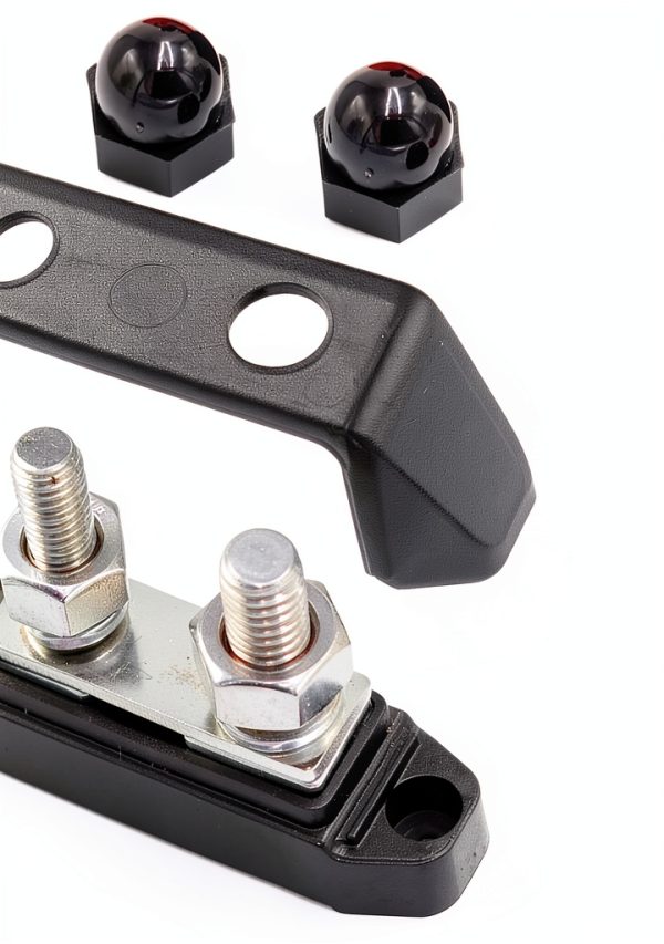 MUQIDA Dual Stud Bus Bar Terminal Block Nickel Brass Housing M10-3