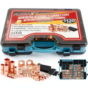 Fuzbaxy Pure Copper Butt Connectors Kit 1120pcs with 560 Shrink Tubes-0