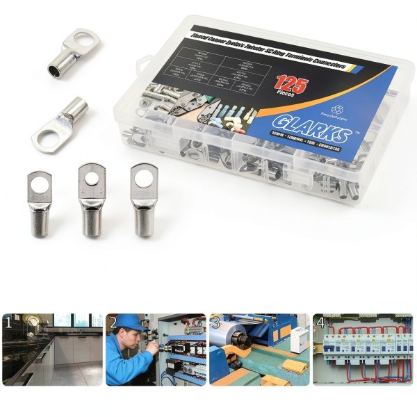 SC Ring Terminal Set Silver 125pcs SCA B Marine Grade Glarks-6