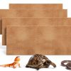 Haull 4 Pcs Reptile Carpet Pet Terrarium Floor Liners Bedding Substrate Liner Supplies Reptile Cage Mat Tank Accessories for Lizard Bearded Dragon Tortoise Snake Leopard (47 x 24 Inch, Coffee)-0